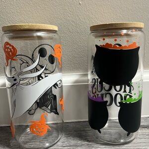 Spooky Glass Jars with Wooden Lids